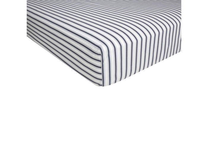 Drap housse 4 CONTINENTS - Blanc/bleu