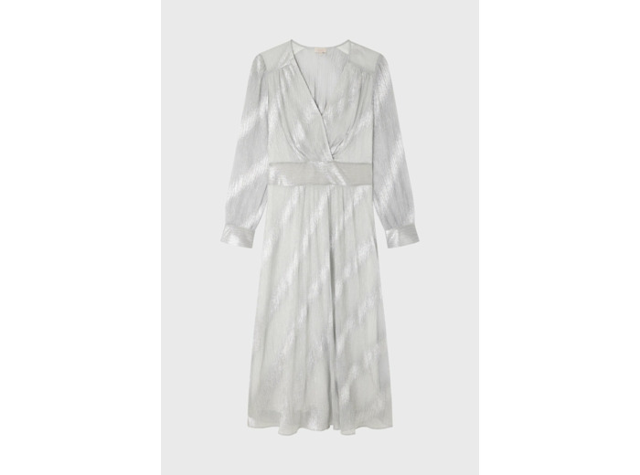 Robe midi cintrée argentée - EMYLDA