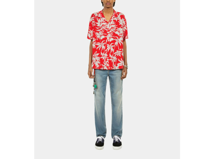 Chemise Imprimée Manches Courtes red / white