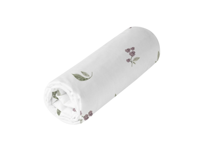 Drap housse Violette | Satin à motifs | Tradition des Vosges