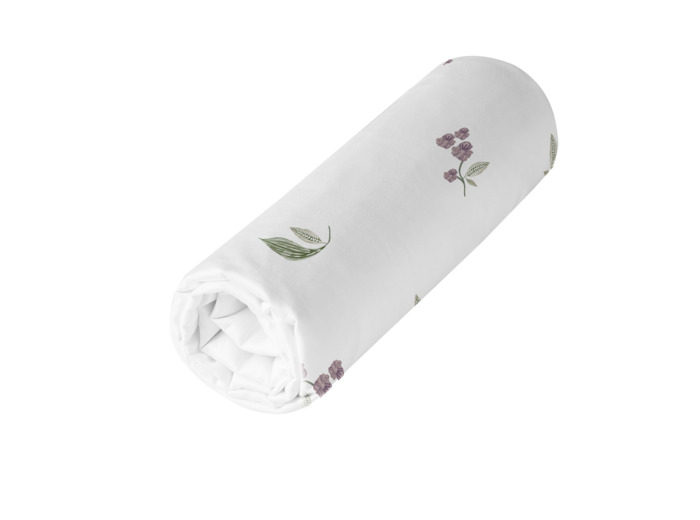 Drap housse Violette | Satin à motifs | Tradition des Vosges