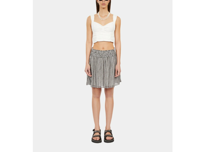 Jupe Courte Imprimée Avec Smocks black white