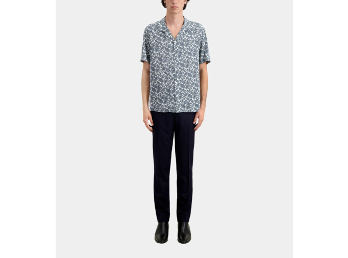 Chemise wako a manches courtes white - blue