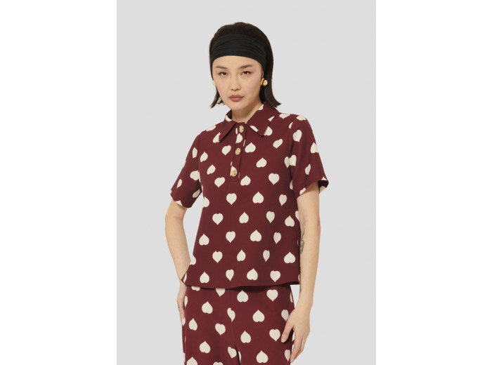 Top Tania Bordeaux en Polyester