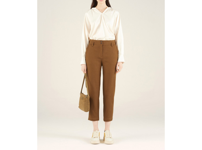 Pantalon droit kaki bronze