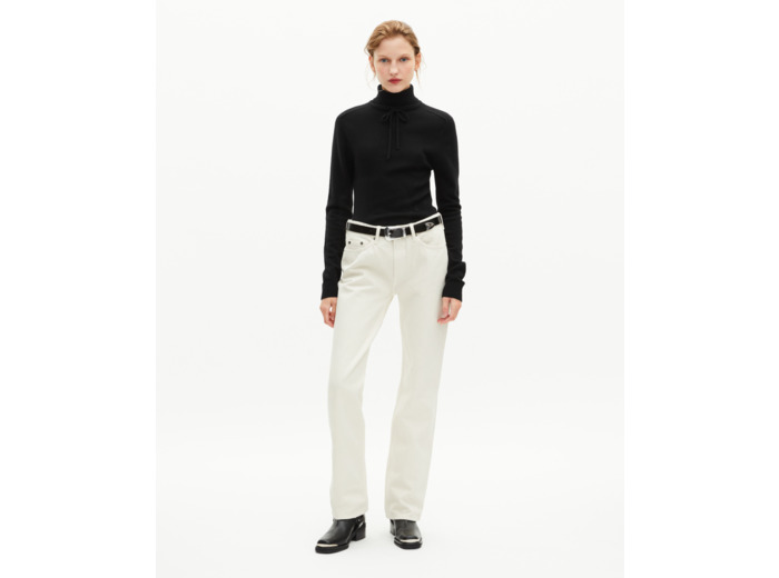 Pull col roulé en cachemire noir black