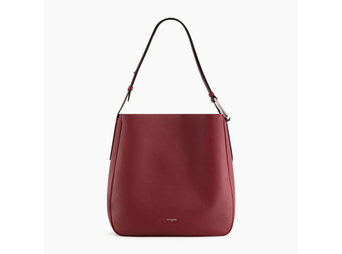 Grand sac hobo Madeleine en cuir grainé