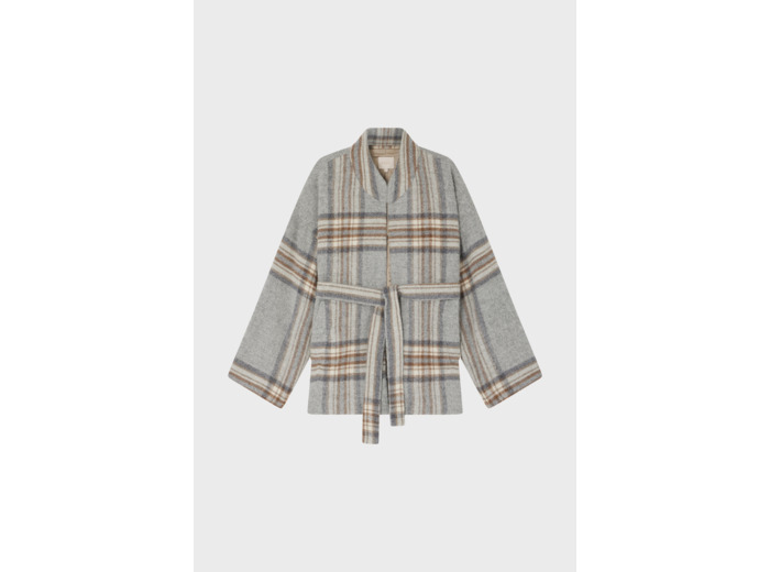 Veste ceinturée à carreaux - MARIECLARA