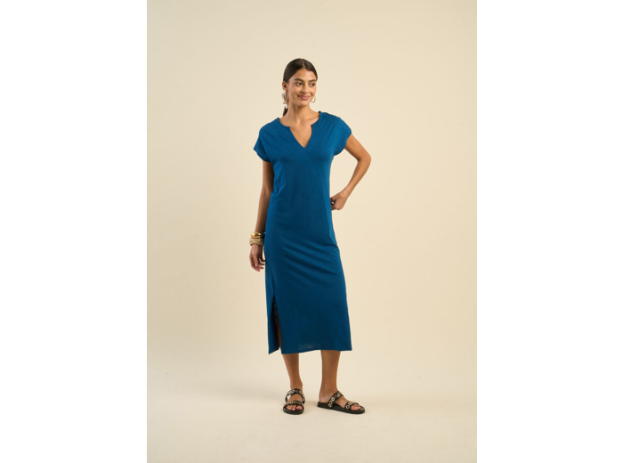 Robe droite col tunisien