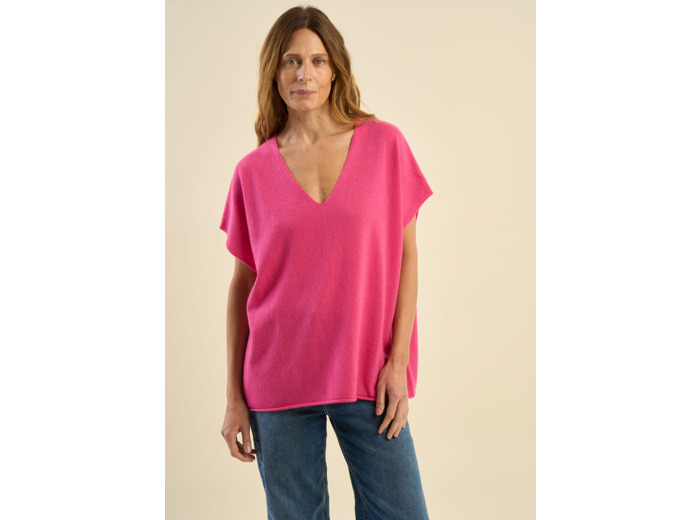 Pull manches courtes en cachemire