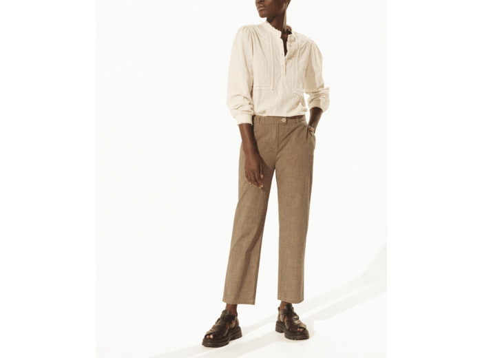 Pantalon droit fauve
