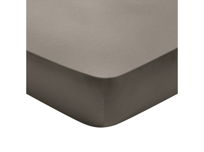 Drap housse Partition Satin de coton Coloris Taupe