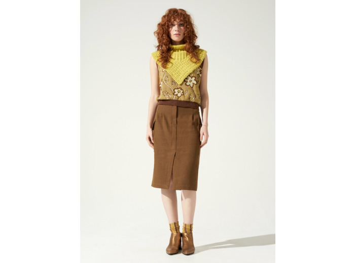 Jupe kaki bronze