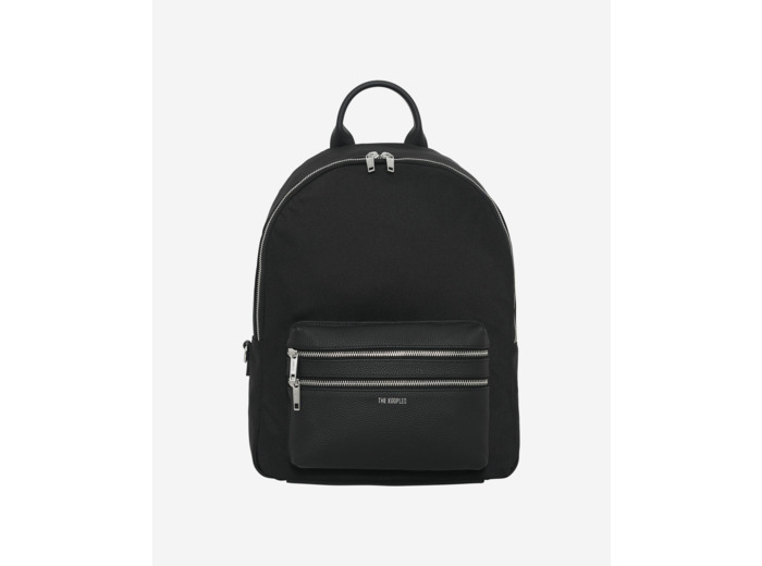 Sac à dos en canvas et cuir grainé noir black
