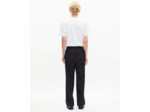 Pantalon élastiqué droit en laine marine bleu