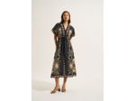Robe longue imprimé placé