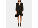 Robe Courte Noire Python Jacquard Avec Drapé black