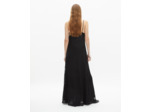 Robe longue à bretelles en dentelle noire black