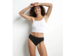 Culotte menstruelle lavable en coton bio noir Flux moyen Dim Protect
