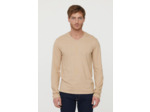 T-shirt basique col V manches longues en coton bio avec print poirtine