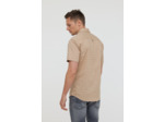 Chemise manches courtes, imprimé petits motifs, avec poche poitrine et broderie