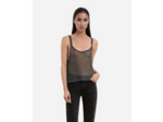 Top a bretelles en cote de maille grey silver