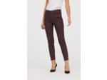 Denim enduit skinny fit cropped, jambes très ajustées "effet seconde peau", taille medium détail zip bas de jambe