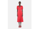Robe longue avec boutonnage rouge rubis