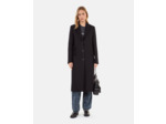 Manteau Long En Laine Mélangée Noire black