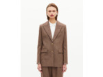 Veste tailleur en pied de poule camel marron