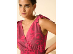 Robe imprimée avec noeud aux bretelles