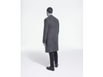 Manteau Long Croise Motif Chevrons dark grey