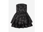 Robe courte bustier en jacquard noire black / silver