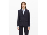 Veste tailleur en crêpe coupe structurée bleu marine bleu