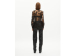 Chemise transparente en dentelle noire black