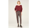 Pantalon droit gris/ tomette