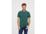 Polo manches courtes détail manches et col avec broderie poitrine contrastée