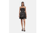 Robe courte bustier en jacquard noire black / silver