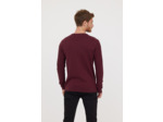 Pull basique col V avec laine recyclée et print poitrine