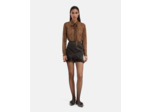 Mini jupe a details plisses black