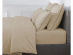 HOUSSE DE COUETTE | Pure White Satin Lavé - Sand - Finition Black