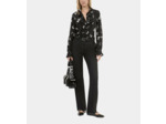 Chemise en soie imprimée papillons black white