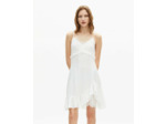 Robe courte a bretelle a dentelle ecru