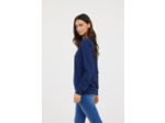 Pull basique col rond en coton bio et laine recyclée