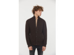 Gilet boutonné col montant en maille fantaisie épaisse et structurée