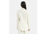 Veste smoking double boutonnage revers satin ecru