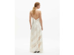 Robe longue diagonale ecru