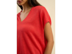 Pull sans manches col V 100% lin