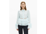 Chemise a volant avec bretelles baby blue