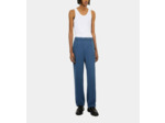 Pantalon Bleu Marine En Coton Et Lin Avec Pinces beige